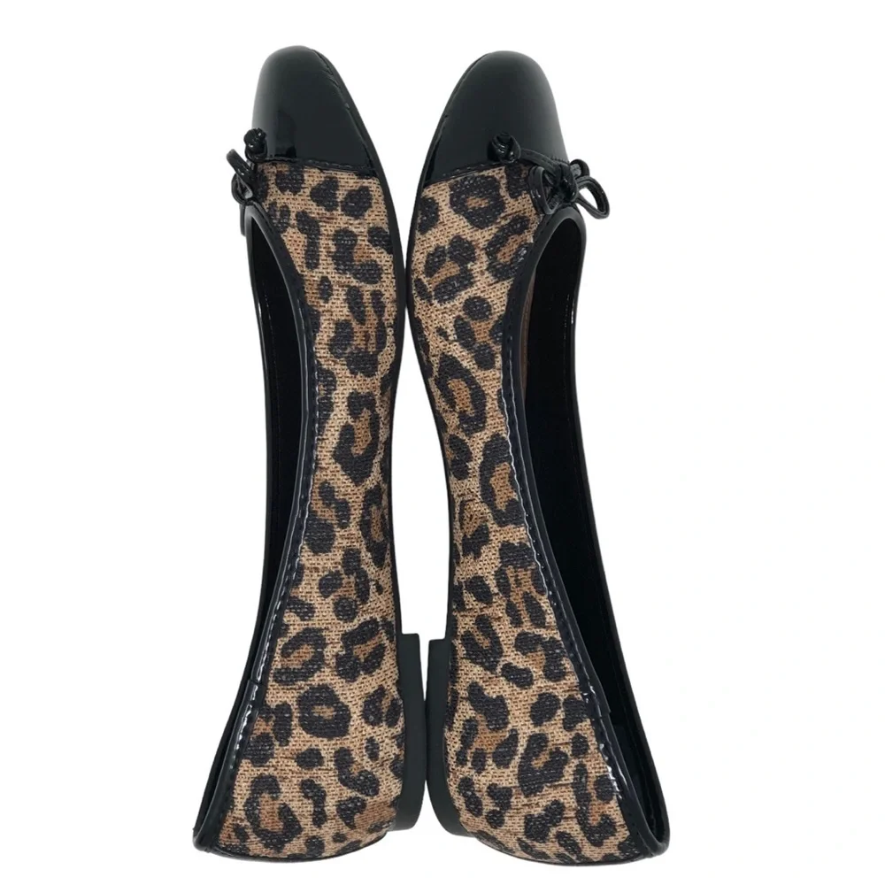 Arezzo Leopard Print Cap‎ Toe Ballet Flat